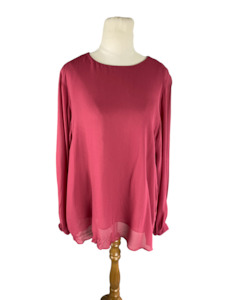 Witchery red longline long sleeve top | size 10