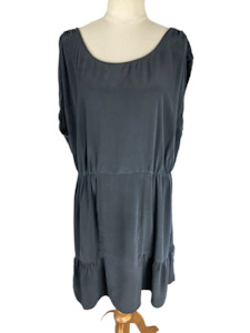 Witchery 100% silk black midi dress | size 16