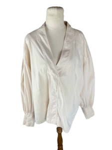 Long sleeve blouse: Country Road cotton-blend longline shirt | size 10