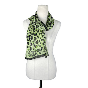 Moschino wild at heart silk green leopard print scarf