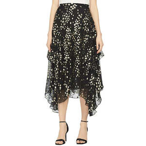 Loveshack Fancy black tiered skirt w gold spots | size 8 $700 RRP