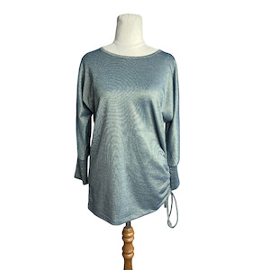 Joanna Morgan blue metallic top | size 8-10