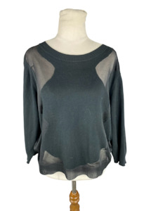 Henrik Vibskov cotton 3/4 sleeve top | size small