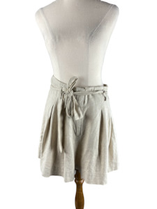 Shorts: Zara beige linen blend high waist shorts | size 8