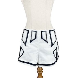 sass & bide Round Two white + black shorts | size 14