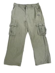 Misfit khaki wide leg cargo pants| size 14