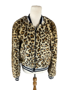 Decjuba faux fur leopard jacket | size 12