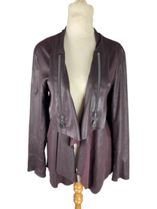 Jackets Coats: Runway NYC purple leather-look zip jacket | size 14