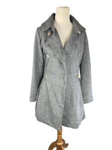 Coats: Ruby grey wool-blend coat | size 6