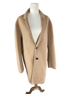 No label wool-blend camel coat | size 16