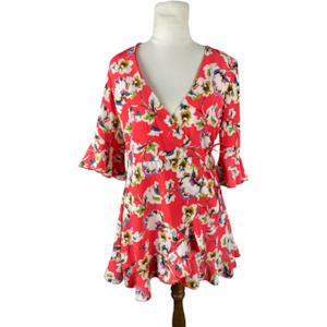 BNWT - Zara red floral wrap dress | size small