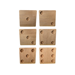 Coasters Recycled Rimu "dice" - Set Of Six