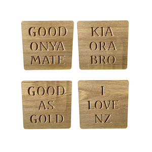 Coasters Recycled Rimu "kiwiana" Set