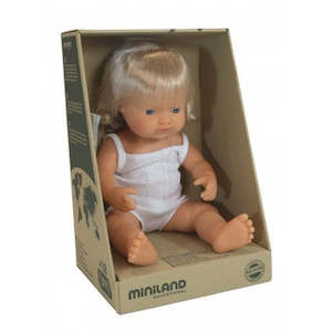 Miniland Anatomically Correct Baby Doll 38cm Caucasian Girl