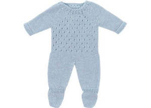 Toy: Miniland Knitted Doll Outfit 38cm Blue Pyjamas