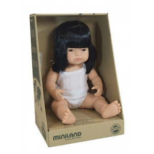 Miniland Anatomically Correct Baby Doll 38cm Asian Girl