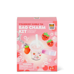 Tiger Tribe Bag Charm Kit - Strawberry Bubble Tea