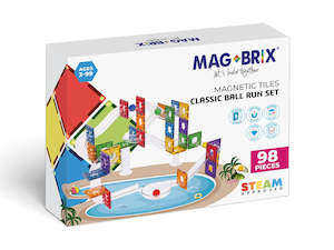 Magblox Magbrix Rainbow Ball Run 98pc