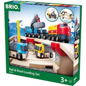 Toy: Brio World Rail & Road Loading Set 32 Piece