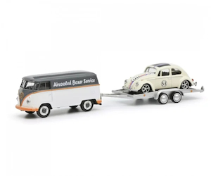 Schuco 1/64 VW Volkswagen T1 + Trailer + Beetle 53 Herbie Lowrider 1: 64 By Schuco