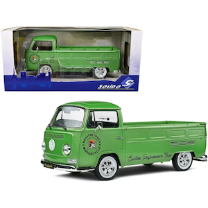 1968 Volkswagen T2 Pickup Truck Green Metallic “Rooster Speed Motorcycle” 1:…