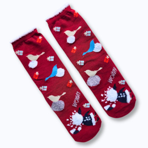 Christmas Birds Socks