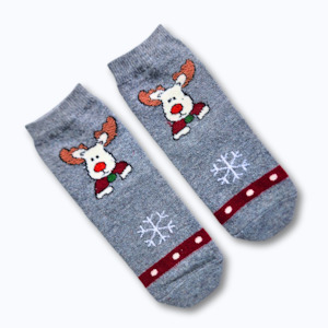 Clothing: Grey Reindeer Socks