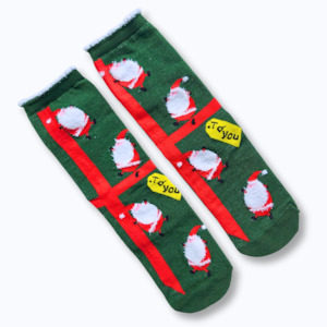 Clothing: Green Santa Socks