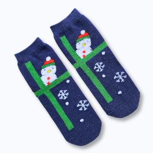 Clothing: Blue Cute Santa Socks