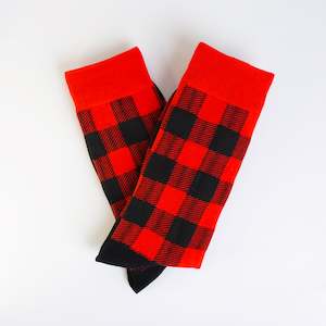 Clothing: Red Checkered Socks