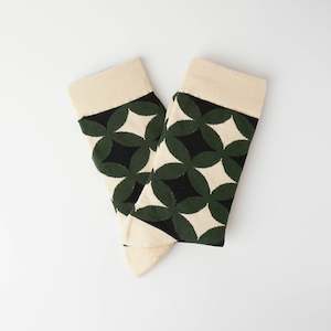 Clothing: Dark Green Pattern Socks