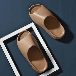 Clothing: Brown Foam Slides