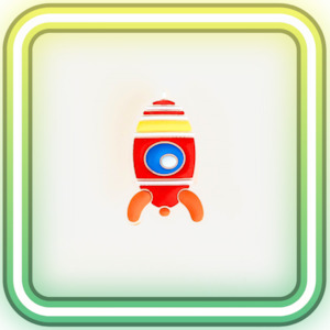 Rocketship Glowing Charm