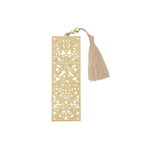 KW Monogram Bookmark - Gold + Macadamia