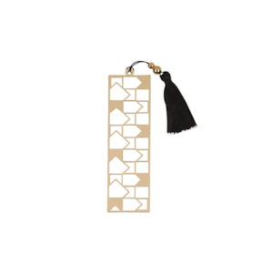 KW Monogram Bookmark - Gold + Black