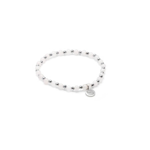 Gift: Rose Bracelet - Rose Quartz + Silver