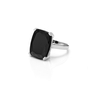 Goddess Ring Onyx - Silver