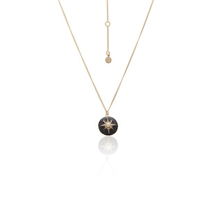 Gift: Noire Necklace - Black Enamel + Gold