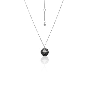 Gift: Noire Necklace - Black Enamel + Silver