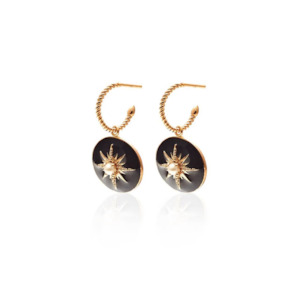 Gift: Noire Earrings - Black Enamel + Gold