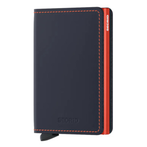 Slimwallet - Matte Night Blue + Orange