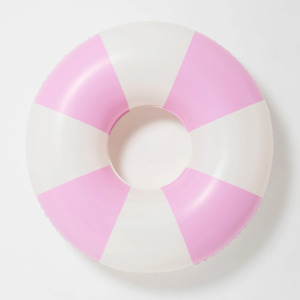 Tube Pool Ring - Bubblegum Pink Stripe