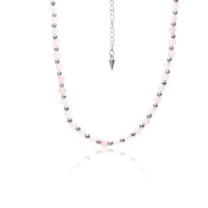 Rose Necklace - Rose Quartz + Silver