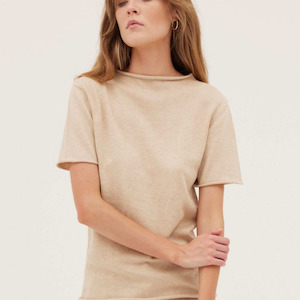 Gift: The Funnel Neck Tee - Barley