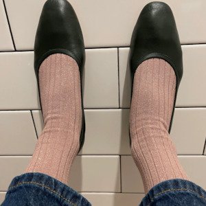 Her Socks Lurex - Rose Glitter