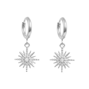 Gift: Pure Steel Charms Earrings  - Crystal Star Silver