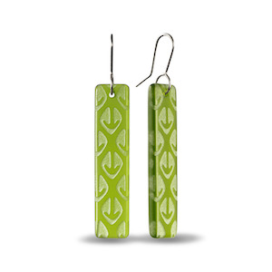 Glass Ponga Drop Earrings Green