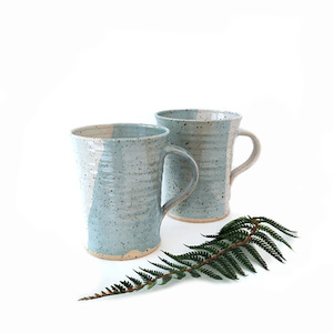 Blue and White Speckled Large Mug