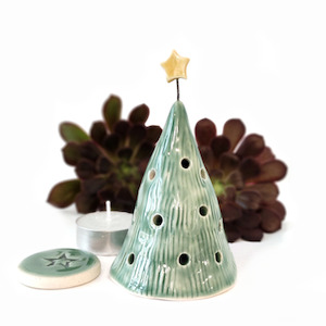 Christmas Tealight Holder Mid Green