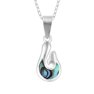 Paua Hook Necklace Silver